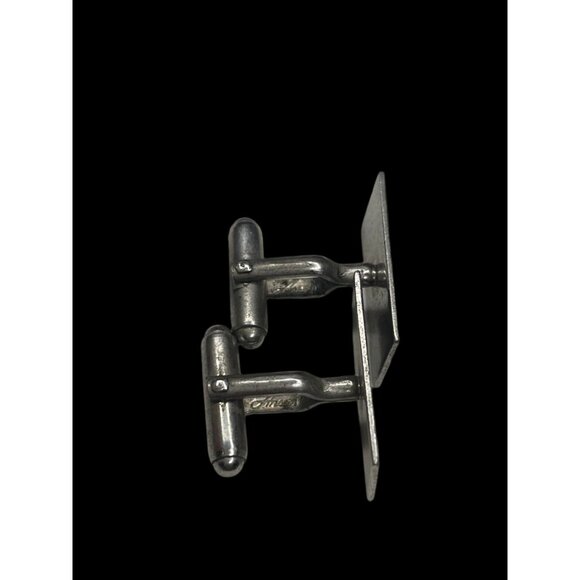 Anson 925 Sterling Silver Vintage Cufflinks with Etched Floral Design - Picture 6 of 6